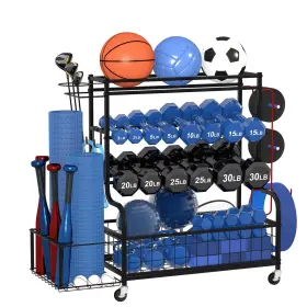 YALINGJIA-01 LZFAN Dumbbell Rack Weights Yoga Mat Storage Gym