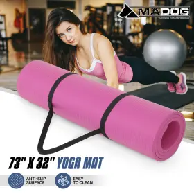 VYM-001-73-BK MADOG Slip Exercise Yoga Mats Gym Pilates Strap