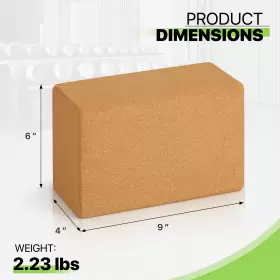 MAG-CYB-002-4-1P-CK MAGSHION Cork Yoga Block Slip Gym Pilates #3
