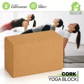 MAG-CYB-002-4-1P-CK MAGSHION Cork Yoga Block Slip Gym Pilates