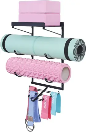 US-HSW-0053 MAYZOLOP Yoga Mat Holder Wall Mount Storage Rack