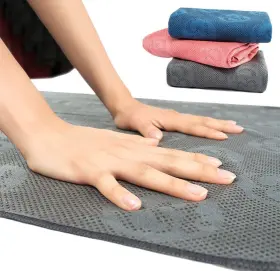 W2005-PINK MEESU YOGA Slip Towel Absorbent Microfiber Mat