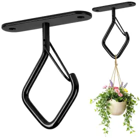Meilidy Lh004bpch Ceilling Plant Hooks With Safety Buckle 2.95 Inch Metal Heavy Duty P