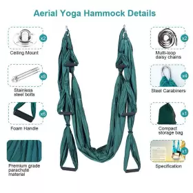 920837037656 MIFXIN Aerial Yoga Swing Set Trapeze Hammock Kit #2