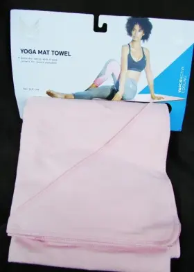 818522023274 MISSION Yoga Mat Towel Pink Vapor Cooling