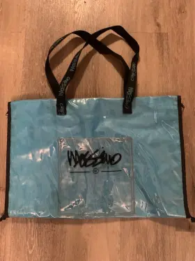 97208 MOSSIMO Mat Tote Bag Outside Pocket Zipper Straps #2