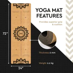 195893563500 MOTIVATED MINDSET Eco Cork Yoga Mat Design #2