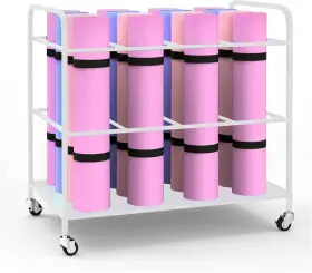 KM-002 MOUMISS Yoga Mat Rack Storage Wheels Basket Gym KM-002 MOUMISS Yoga Mat Rack Storage Wheels Basket Gym