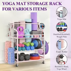 313115345370 MYTHINGLOGIC Yoga Mat Storage Rack Gym Organizer #3
