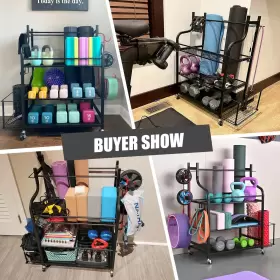 696231123986 MYTHINGLOGIC Yoga Mat Storage Gym Rack Dumbbells #3