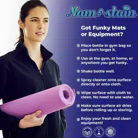 074294603087 NAMASTAIN Yoga Mat Cleaner Spray Natural Gym #2