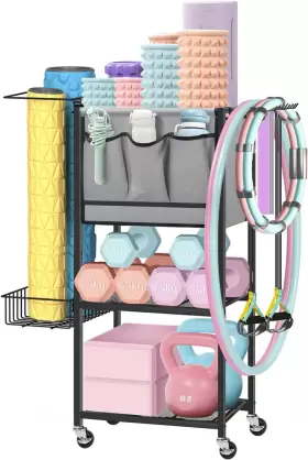 744110668070 NANANARDOSO Gym Storage Rack Yoga Mat Organizer