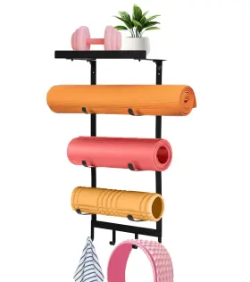 YJSNJ-01 NANXITU Wall Yoga Mat Holder Space Rack Hooks Shelf