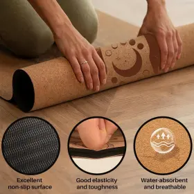 707091923361 NDWLNYDM Cork Yoga Mat Sports Natural Tpe Anti #3