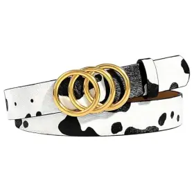 VGHB01LYXUS NOUYSOC Cow Print Belt Cowhide Ring Snap Animal