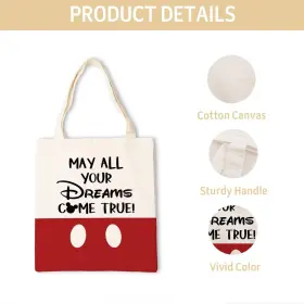 FBD040-YH NRUDMMY Canvas Tote Bag Women Disney Come Tr #3