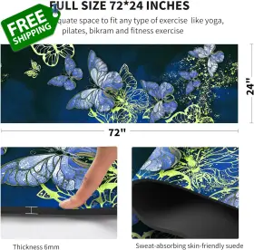 313049787727 NUVETI Yoga Mat Print Tpe Slip Fitness Exercise #3