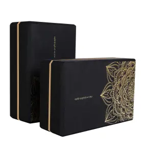 P005BLACK-NEW NUVETI Yoga Blocks Set High Density Brick Foam