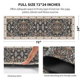 772324643828 NUVETI Yoga Mat Print Tpe Slip Fitness Exercise #3
