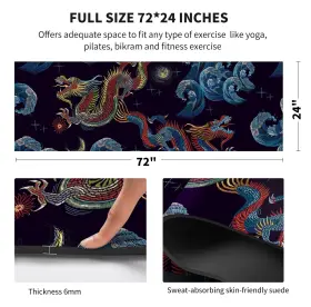 772467163252 NUVETI Yoga Mat Print Tpe Slip Fitness Exercise #3