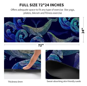 772467163283 NUVETI Yoga Mat Print Tpe Slip Fitness Exercise #3