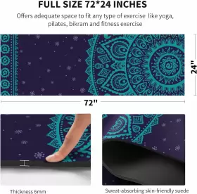 772467371220 NUVETI Yoga Mat Print Tpe Slip Fitness Exercise #3