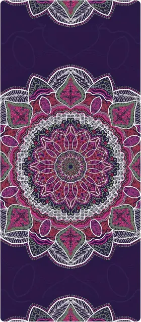 774980424650 NUVETI Suede Tpe Yoga Mat Eco Slip Flowers #2