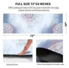 774980424803 NUVETI Yoga Mat Print Tpe Slip Fitness Exercise #3