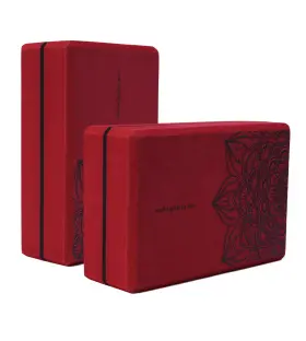 P005RED NUVETI Yoga Blocks Set High Density Foam Flexibility