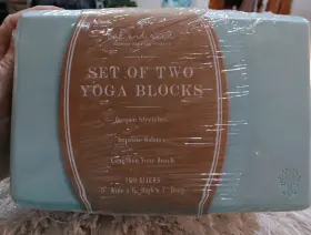 817149023889 OAK AND REED Set Yoga Blocks Aqua Wrapped #3
