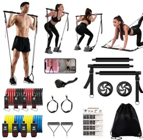 OS-P01 OSCILLATING SLIM Pilates Bar Fitness Resistance Bands