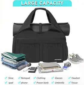 VS41 OUUTMEE Yoga Gym Bag Women Travel Tote Shoes #2