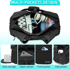 VS41 OUUTMEE Yoga Gym Bag Women Travel Tote Shoes #3