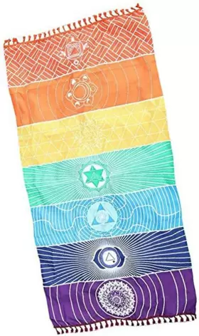313025783712 OYEFLY Rainbow Chakra Yoga Mat Sunscreen Shawl
