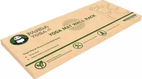 SPO0982DKBRN PANDA YOGA Natural Tier Mat Wall Rack
