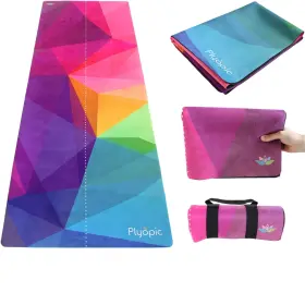 PYC1004102 PLYOPIC Travel Yoga Mat Towel Gym Topper Slip PYC1004102 PLYOPIC Travel Yoga Mat Towel Gym Topper Slip