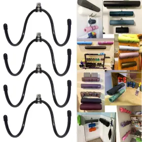 792332001830 PMSANZAY Yoga Mat Foam Rollers Wall Rack Storage