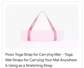 461022180070 POWX Yoga Strap Mat Stretching Pink