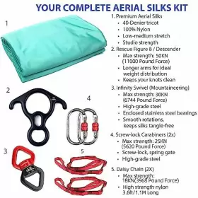 PLM-SILK-8.2M PRIORMAN Aerial Silks Set Ariel Yoga Hammock #3 PLM-SILK-8.2M PRIORMAN Aerial Silks Set Ariel Yoga Hammock #3