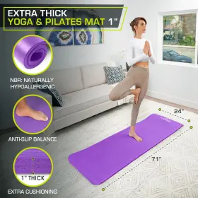 810244024119 PROSOURCEFIT Yoga Pilates Mat High Density #2