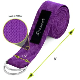 PS-2015-MET-PURPLE PROSOURCEFIT Ring Yoga Strap Stretching #2