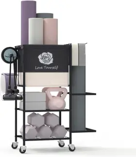 RACKV.1 PROXXI Yoga Mat Storage Rack Wheels Gym
