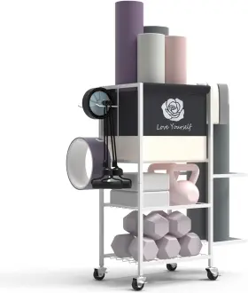 RACKV.1 PROXXI Yoga Mat Storage Rack Wheels Gym
