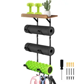 TY02 QLFJ-FURDEC Yoga Mat Holder Wall Mount Gym Rack Storage