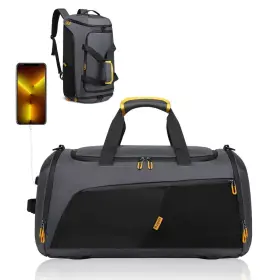 R551-GY RAIPULT Gym Duffle Bag Backpack Shoe Pocket Waterpro