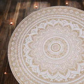 B07SK7J7H4 RAJRANG Round Tapestry Camping Ombre Mandala Yoga