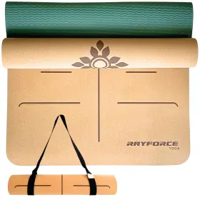 788362835149 RAYFORCE Slip Cork Yoga Mat Cushioning Sweat