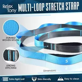 RT-SBWL01 RELAX TONY Yoga Stretching Strap Loops Elastic #3