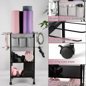 TDYT4-X0YVR RETYION Yoga Mat Storage Rack Gym Holder #3