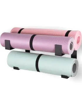 YMH-28 ROAKYROASY Yoga Mat Holder Wall Mount Steel Rack Foam